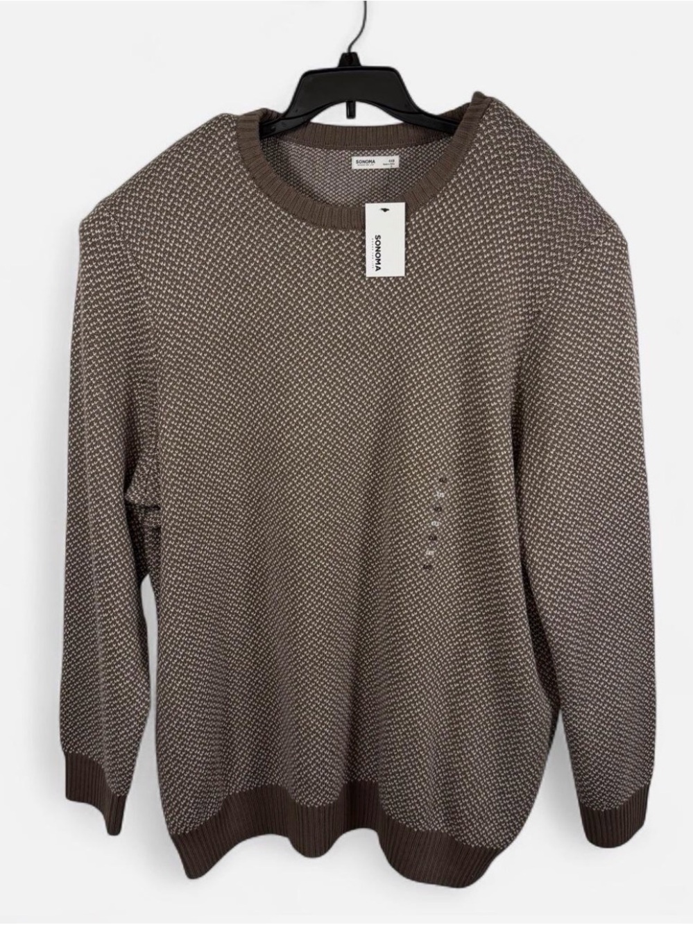 NWT Sonoma Men’s Brown Crewneck Knit Sweater 4XL